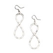 Twisted Loop Metal Earrings - Silver Colour