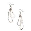 Double Teardrop Metal Earrings - Silver Colour