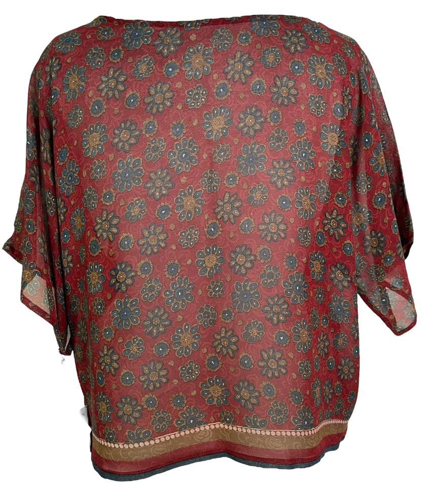 PRG6252 Sheer Avatar Pure Silk Boxy Top
