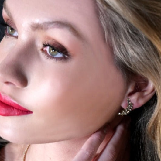 Boucles d'oreilles en zircone à silhouette incurvée KIANI Duo