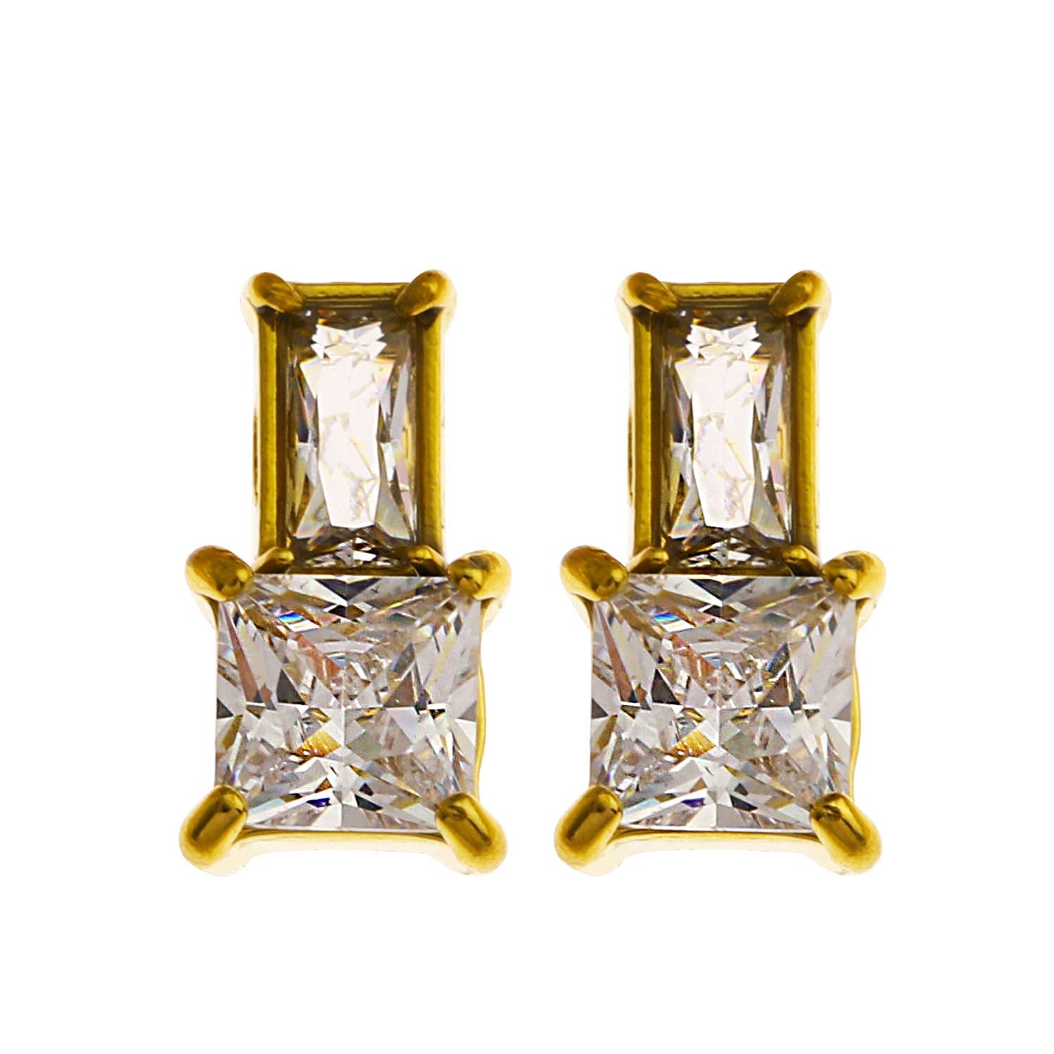 KIRA 'Shine in Style' Retro Crystal & Zirconia Stud Earrings