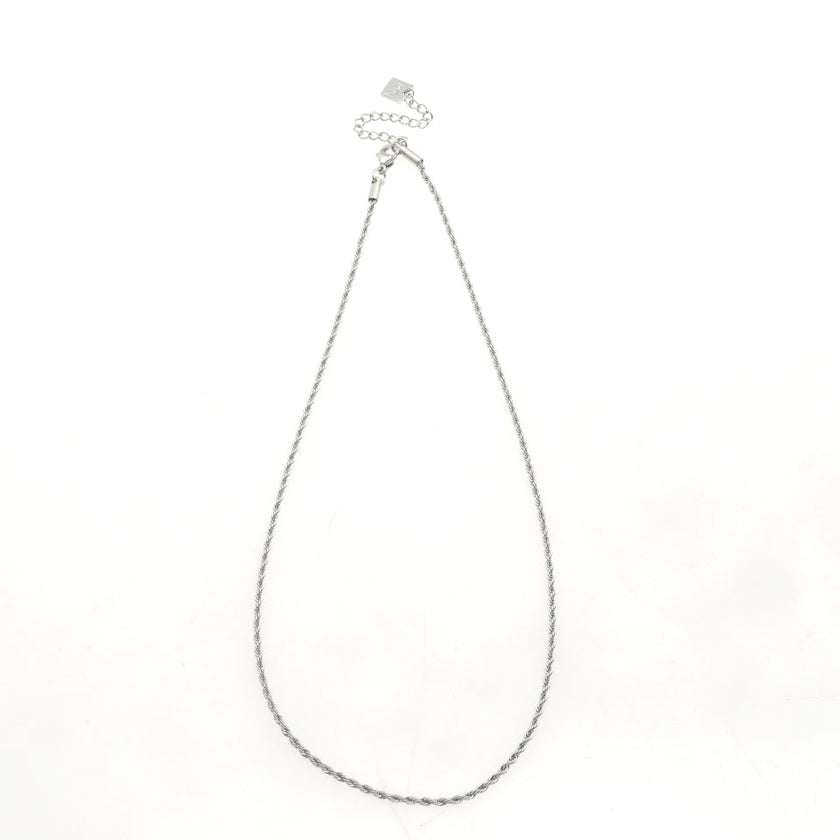 KIRA: Rope Chain Silver Necklace 28 Inches