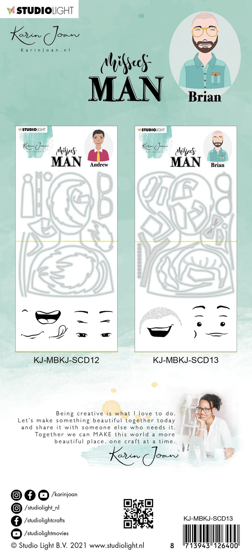 KJ Stamp & Cutting Die Missees Man Fancy Missees By Karin Joan 110x185mm nr.13