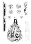 Katkin Krafts Cherry Blossom 6 in x 8 in Clear Stamp Set
