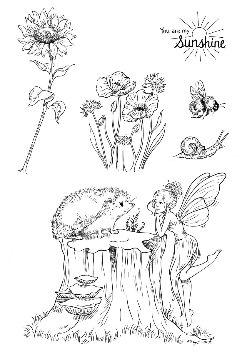 Katkin Krafts Summer Fairy 6 in x 8 in Clear Stamp Set