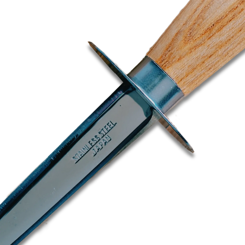 Ginza Steel | Couteau à huîtres en acier inoxydable avec manche en bois, 205 mm