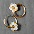 KRISTINE Gold: Vintage Inspired Hoops with Removable Zirconia Embedded Floral Charm