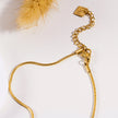 KRISTOS: Vintage Inspired Snake Skin Chain anchoring a Malachite Oval Pendant