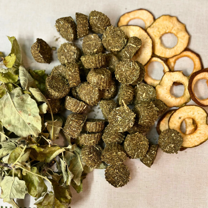 Peppermint Pear Hay Bites for Rabbits