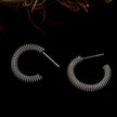 KUMASI Richly Textured Silver Hoop Earrings