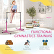 Soozier Professional Home Gymnastics Horizontal Bar for Kids Adjustable Home Gym Fitness w/ Steel Frame and Beechwood