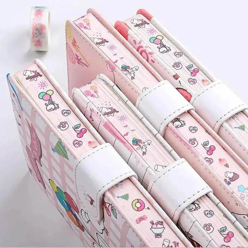 Kaba Bear Hippo Small White Magnetic Buckle Notebook Portable Notebook Girl Heart Creative Cute Hand Book