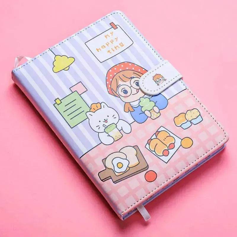 Kaba Bear Hippo Small White Magnetic Buckle Notebook Portable Notebook Girl Heart Creative Cute Hand Book