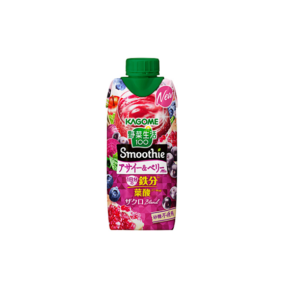 Kagome Vegetable Life 100 Smoothie Acai & Berry Mix (330ML) [Best Before Date: 2027.01.03]