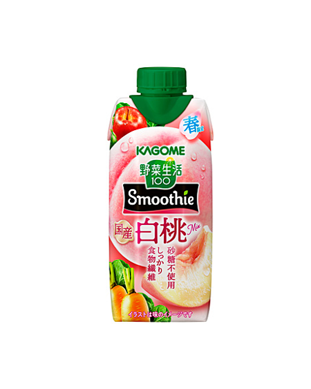 Kagome Vegetable Life 100 Smoothie Japanese White Peach Mix (330ML) [Best Before Date: 2026.11.14]