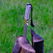 Couteau de boucher en acier damassé Kaito original, lame de 4 pouces avec étui en cuir de première qualité.