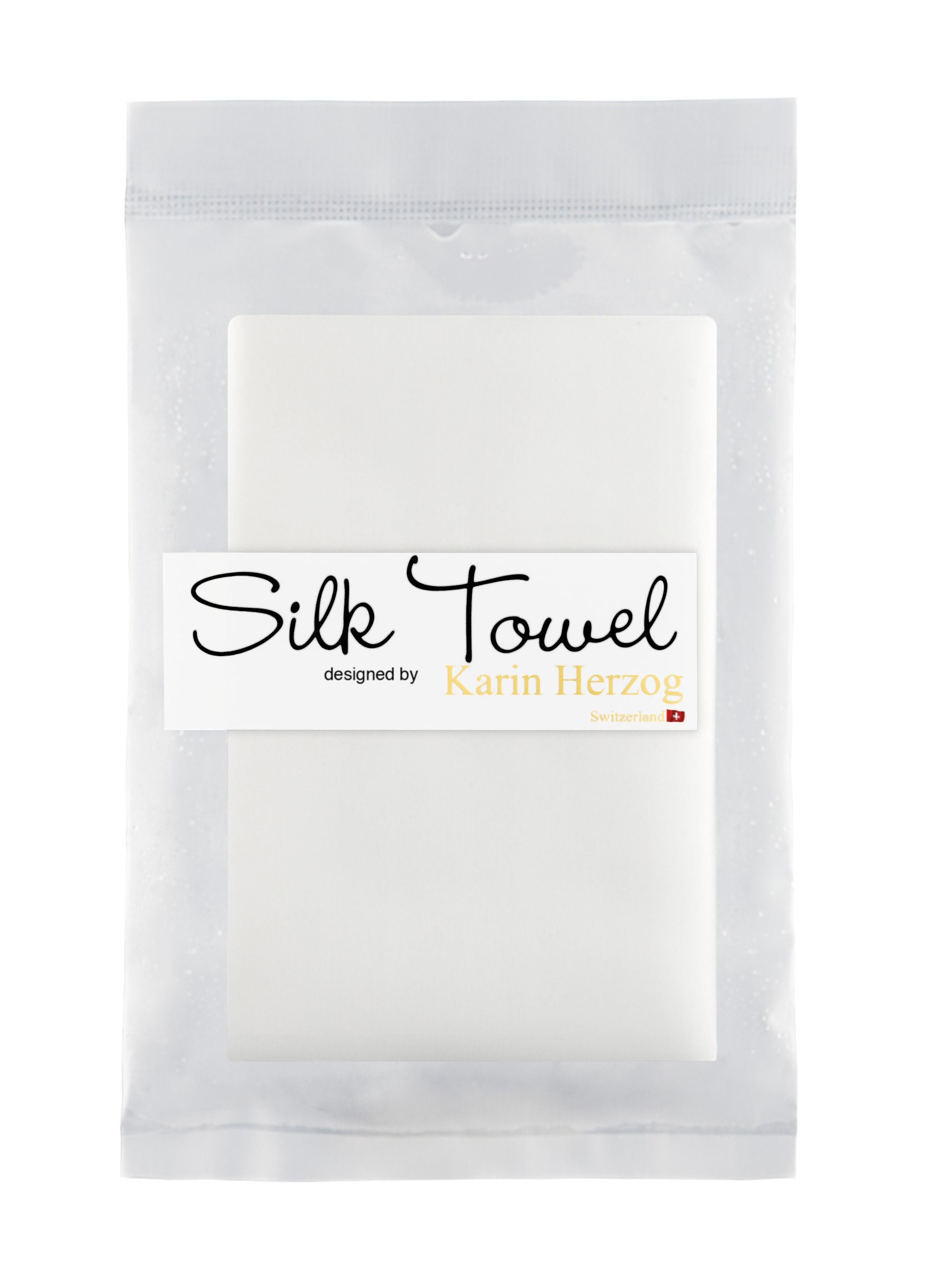 Karin Herzog - White Silk Towel 7.5 X 7.5 Inches