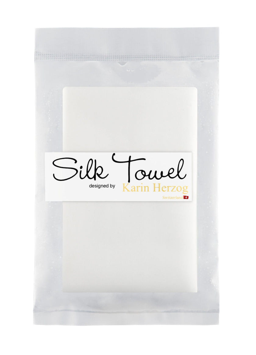 Karin Herzog - White Silk Towel 7.5 X 7.5 Inches