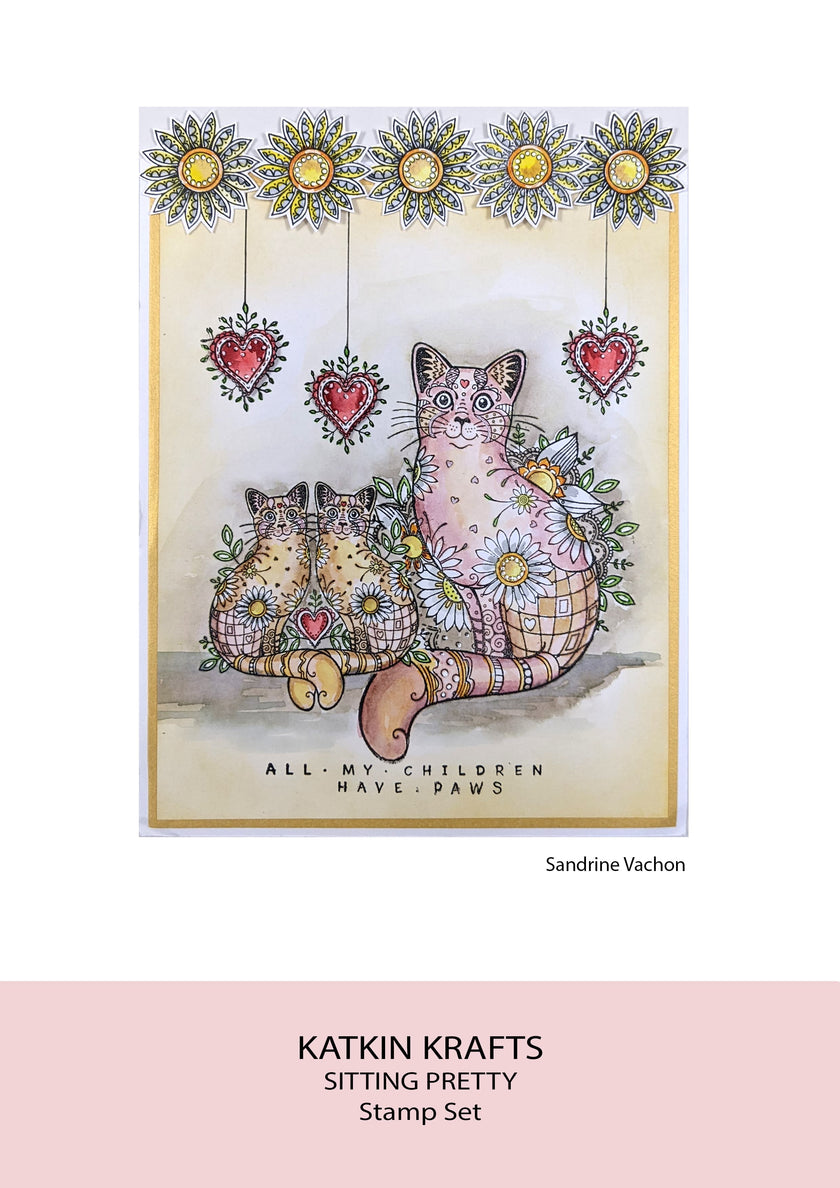 Katkin Krafts Sitting Pretty 6 in x 8 in Clear Stamp Set