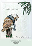Katkin Krafts Wisdom Owl 6 in x 8 in Clear Stamp Set