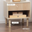 Laura Set of 2 Modern Nightstand with Drawer and Open Shelf-Natural Wood