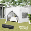 Outsunny 10' x 10' Pop-Up Canopy Tent with Sidewalls, Height-Adjustable, Carry Bag Included, for Outdoor, Garden, Patio, White