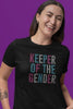Keeper of the Gender Rhinestone T-Shirt – Gender Reveal Sparkle Tee | Blingdazzel Rhinestone Apparel