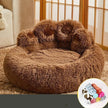Fluffy Paw-Shaped Dog Bed – Warm Fleece Kennel for Medium & Large Dogs (Dark Coffee, Light Gray, Pink | M–3XL)