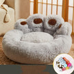 Fluffy Paw-Shaped Dog Bed – Warm Fleece Kennel for Medium & Large Dogs (Dark Coffee, Light Gray, Pink | M–3XL)