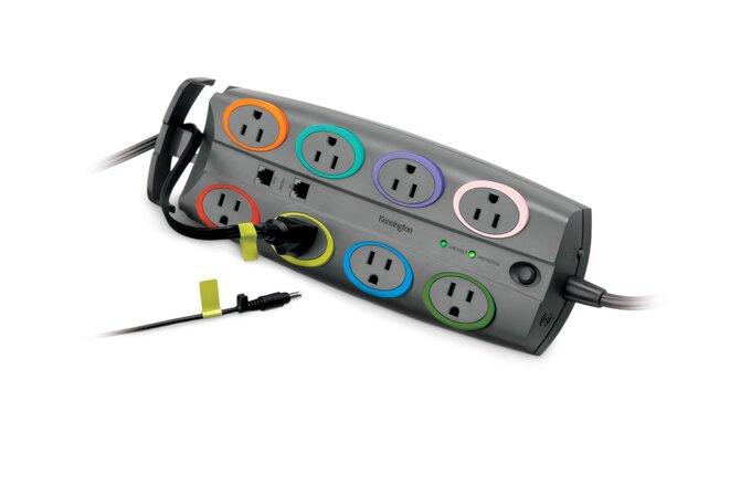 Kensington - Protection contre les surtensions 3090 Joules, 8 prises, SmartSockets Premium, cordon de 8 pieds