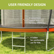 Soozier 8ft Outdoor Trampoline with Enclosure Net and Ladder, Backyard Fitness Trampoline for Teens and Adults