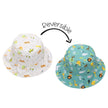 FlapJackKids Kids UPF50+ Patterned Sun Hat - Grey Zoo/Butterfly Floral