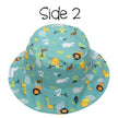 FlapJackKids Kids UPF50+ Patterned Sun Hat - Grey Zoo/Butterfly Floral