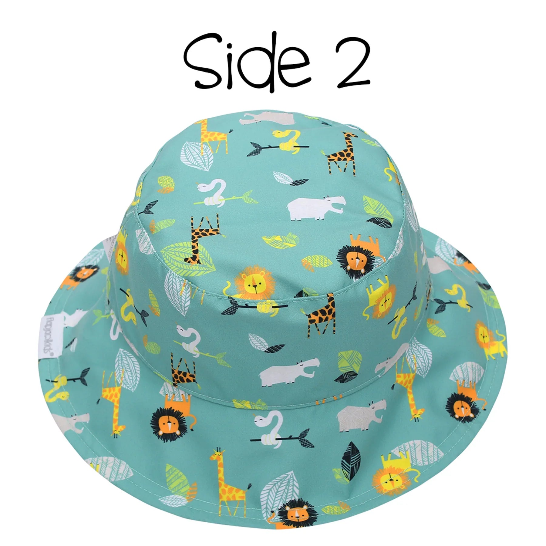 FlapJackKids Kids UPF50+ Patterned Sun Hat - Grey Zoo/Butterfly Floral