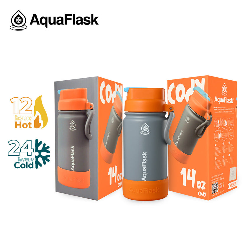AquaFlask Kids FlipSip 414mL (14oz) Water Bottles