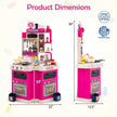 Kids Kitchen Playset Corner Play Kitchen with Realistic Sounds and Lights