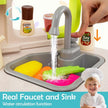 Kids Kitchen Playset Corner Play Kitchen with Realistic Sounds and Lights