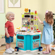 Kids Kitchen Playset Corner Play Kitchen with Realistic Sounds and Lights