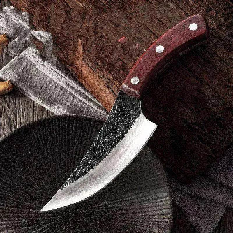 Kitchen Steel Knife Full Sharp Blade Chef Knife+Leather Strap