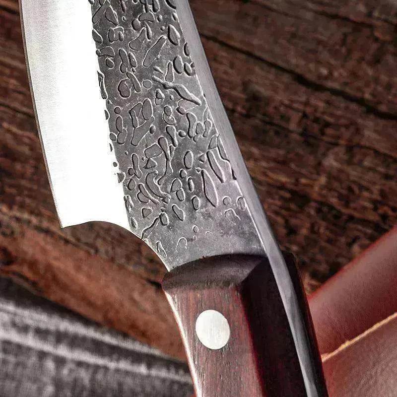 Kitchen Steel Knife Full Sharp Blade Chef Knife+Leather Strap