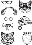 Creative Expressions Jane Davenport Kitty Christmas 6 in x 8 in Clear Stamp Set