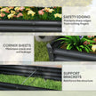 6 x 3 x 1ft Galvanized Raised Garden Bed, Reinforced Outdoor Planter Box with Open Bottom, Dark Grey