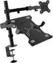 Klipxtreme - Monitor Mount & Laptop Stand/Mount - Desk Clamp - 13 - 32in Monitor - Laptop up to 156in - Black