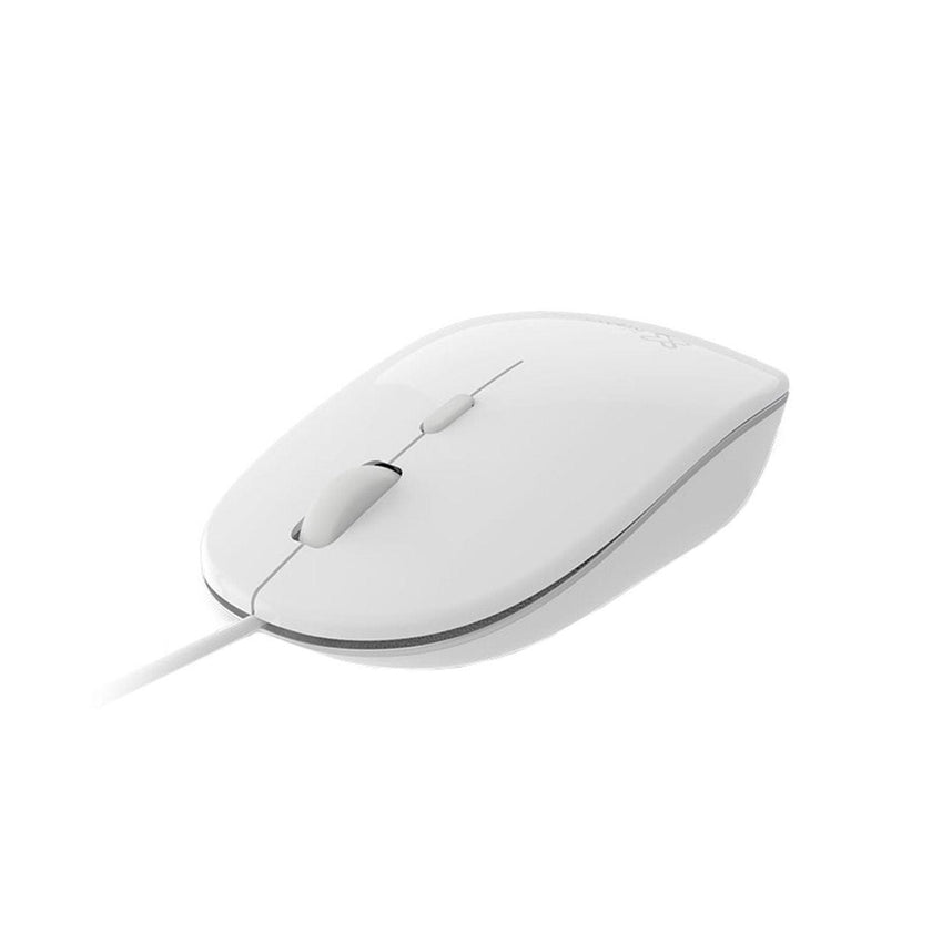 Klipxtreme - Mouse Wired 4 Button with Scroll Ambidextrous 1600dpi Ergonomic PC/Mac - White (KMO - 201WH)