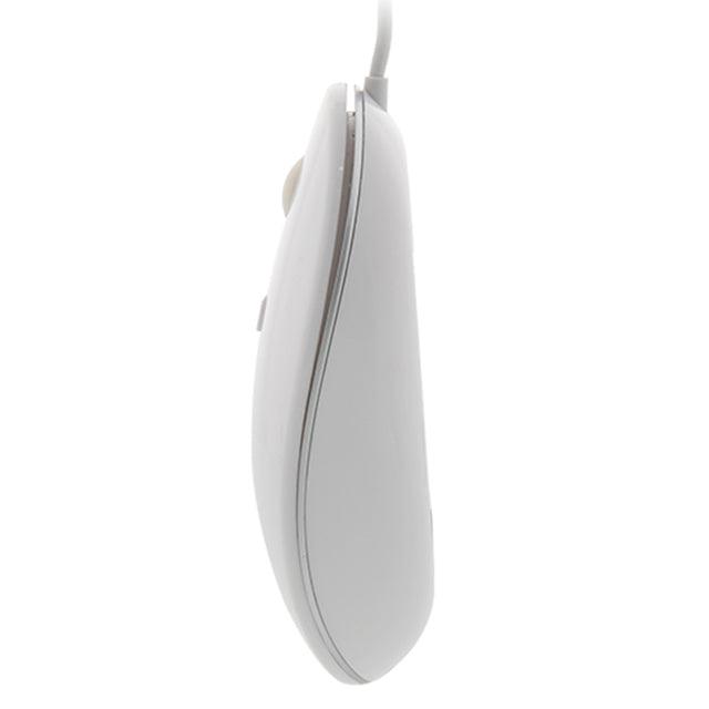 Klipxtreme - Mouse Wired 4 Button with Scroll Ambidextrous 1600dpi Ergonomic PC/Mac - White (KMO - 201WH)