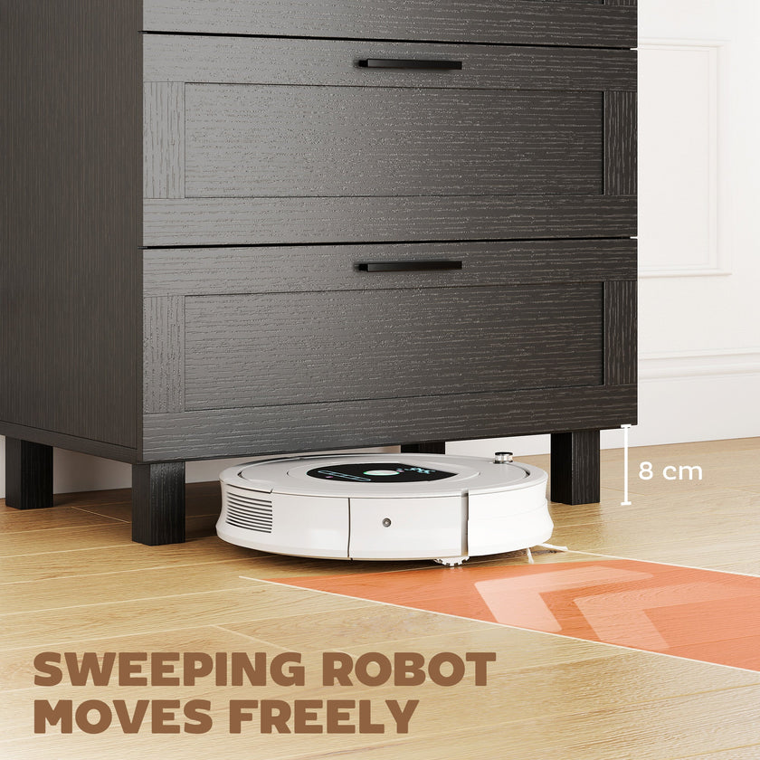 Taylor Chest of Drawers for Bedroom with Solid Wood Legs-Black