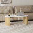 Cameron Modern Faux-Marble Coffee Table-Natural Wood