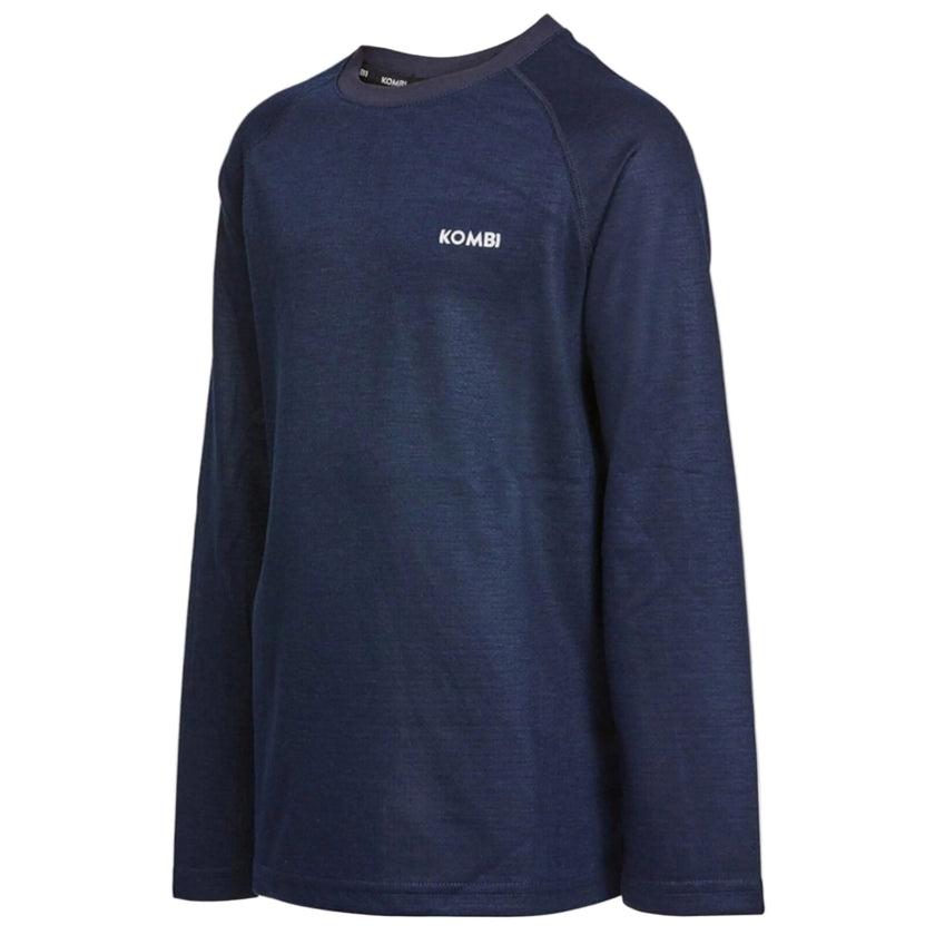 Kombi B2 Merino Blend Crew Tops Kids 190g Mid-weight Base Layers 2-14 Years Old