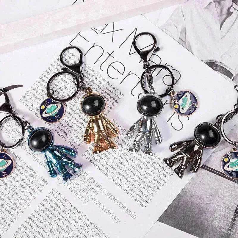 Korean Hip Hop Fashion Cross Spaceman Necklace Keychain