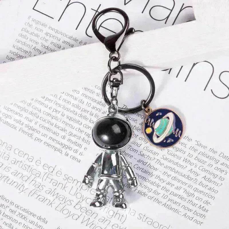 Korean Hip Hop Fashion Cross Spaceman Necklace Keychain